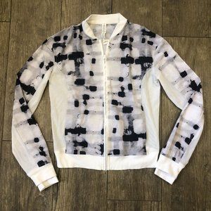 Lululemon Noir Jacket II Ghost Weave White Black  Size 4